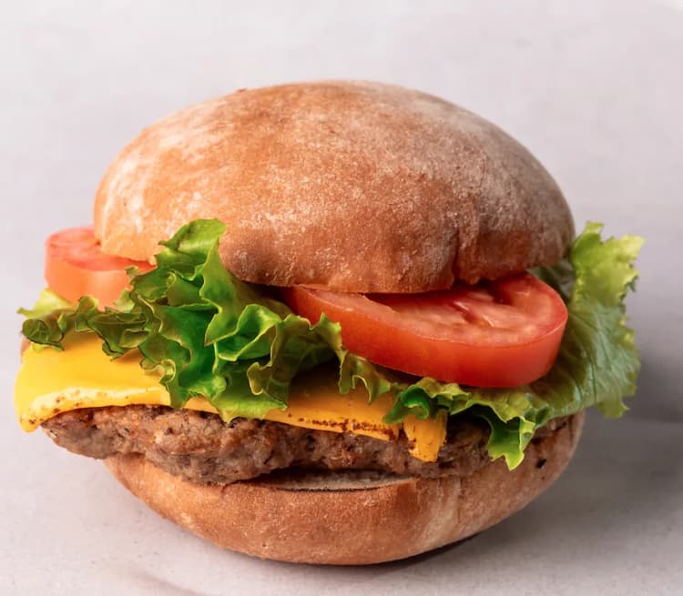 Beef Burger with Chips at Le Cafe Du Parc, Irvine