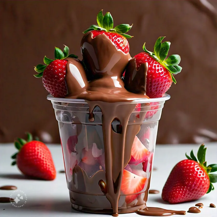 Chocolate Strawberry Cup at Le Cafe Du Parc, Irvine