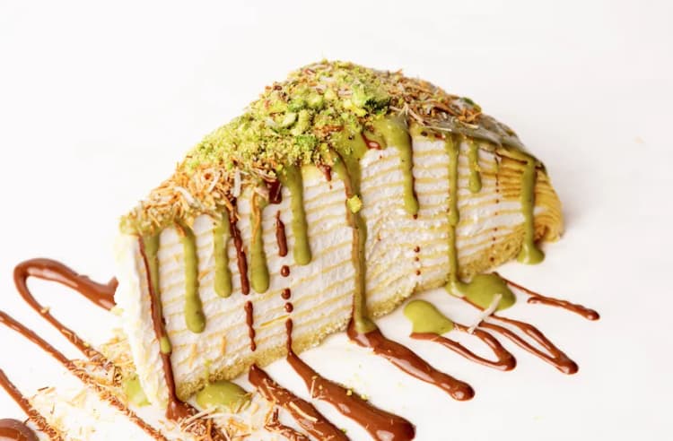Dubai Crepe Cake at Le Cafe Du Parc, Irvine