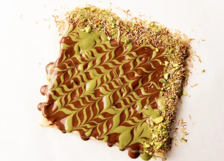 Dubai Pistachio Crepe at Le Cafe Du Parc, Irvine