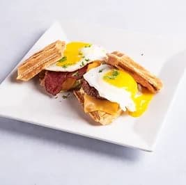 Egg and Cheese Waffle Sandwich at Le Cafe Du Parc, Irvine
