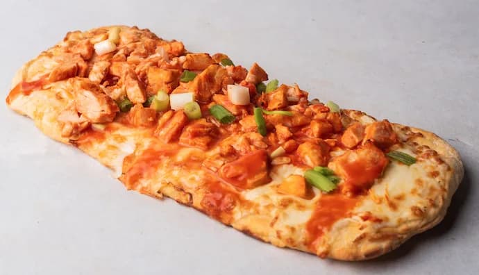 Grilled Buffalo Chicken Flatbread at Le Cafe Du Parc, Irvine
