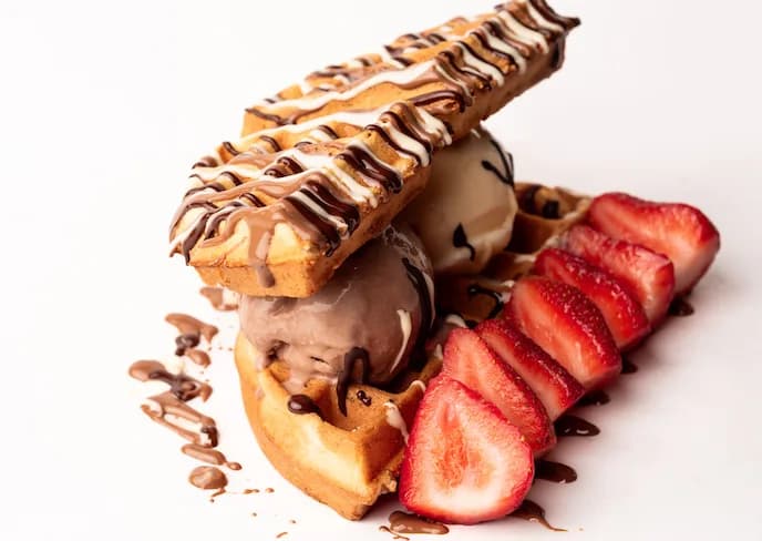 Ice Cream Waffle at Le Cafe Du Parc, Irvine