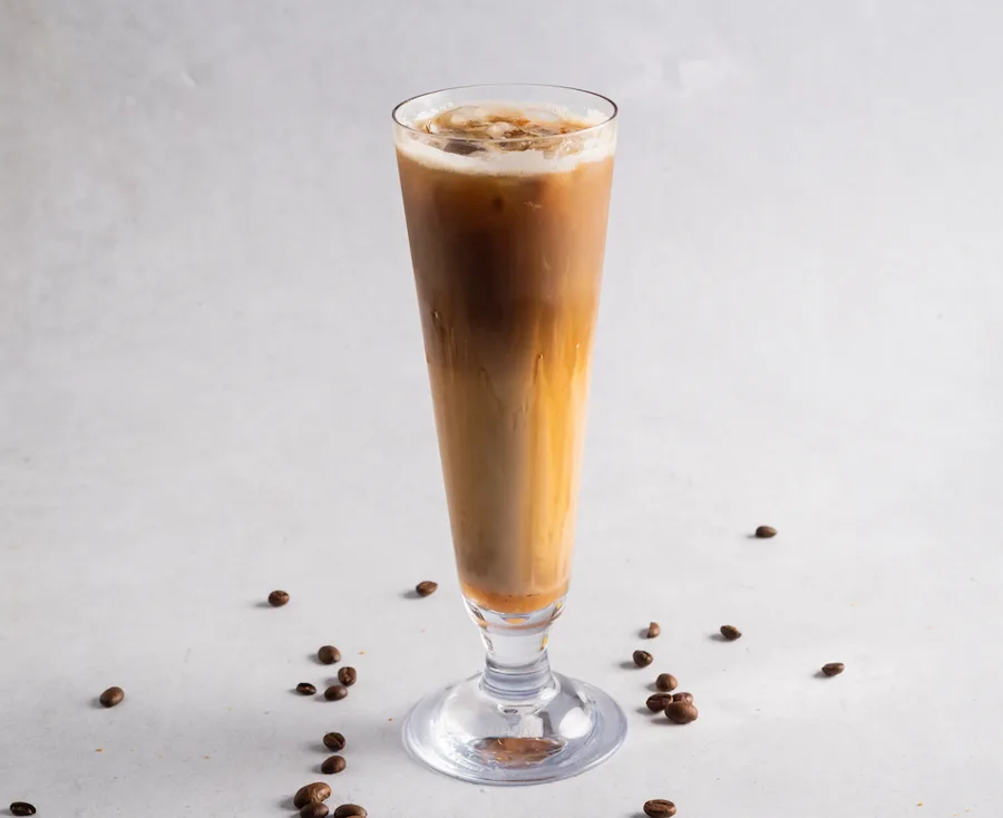 Iced Caramel Machiatto at Le Cafe Du Parc, Irvine