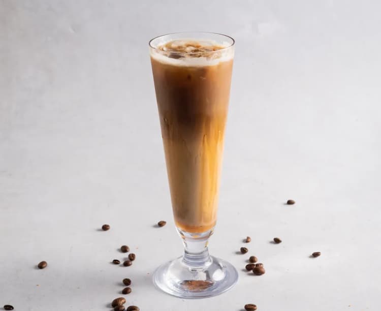 Iced Caramel Machiatto at Le Cafe Du Parc, Irvine