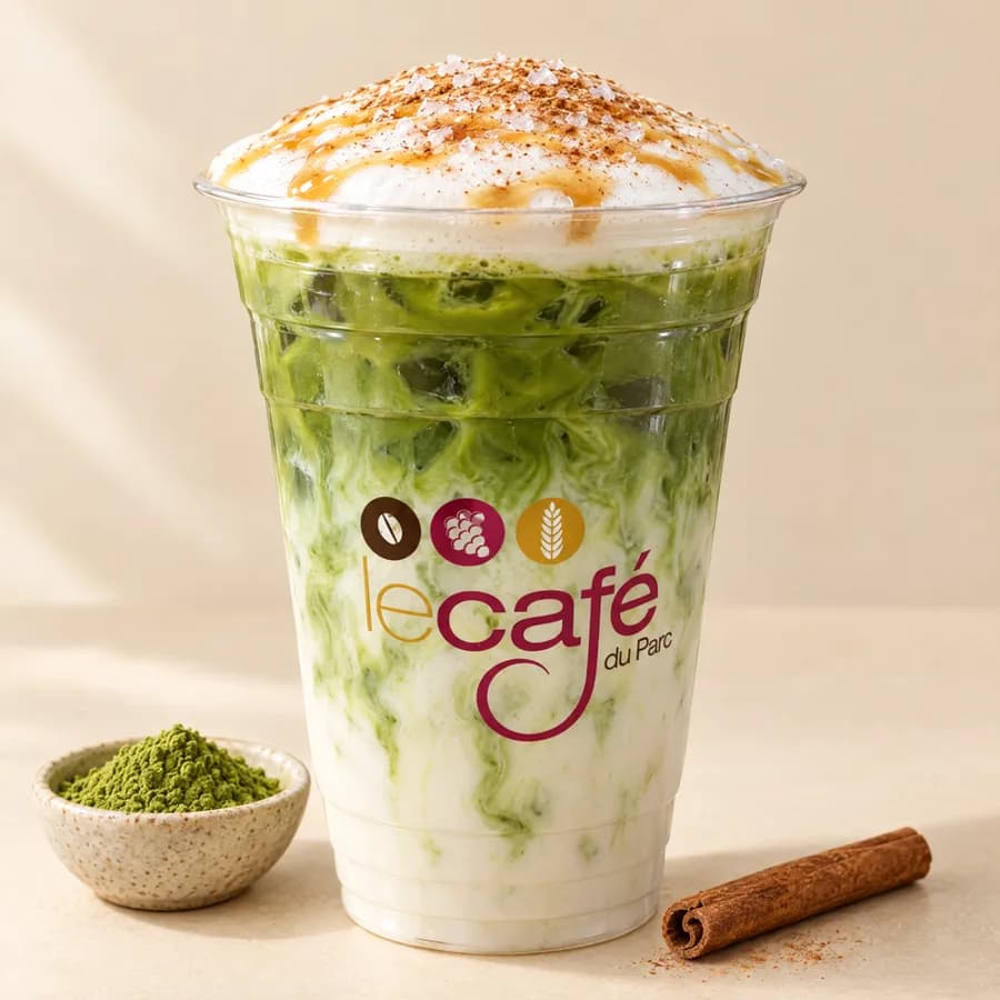 Salted Maple Matcha Latte at Le Cafe Du Parc, Irvine