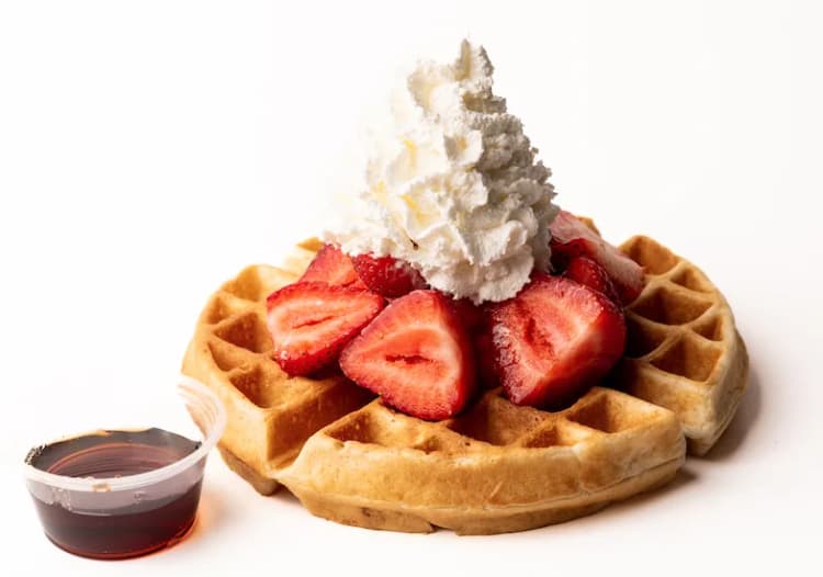 Strawberry Maple Waffle at Le Cafe Du Parc, Irvine
