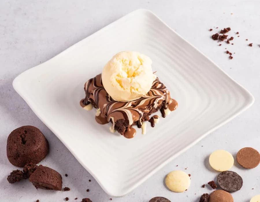 Warm Brownie Ice Cream at Le Cafe Du Parc, Irvine